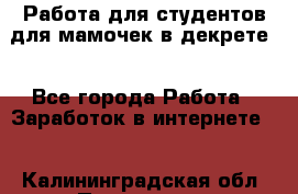 Работа для студентов,для мамочек в декрете. - Все города Работа » Заработок в интернете   . Калининградская обл.,Приморск г.